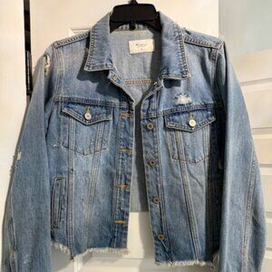 Kancan Jean Jacket Distressed Denim - Size Small